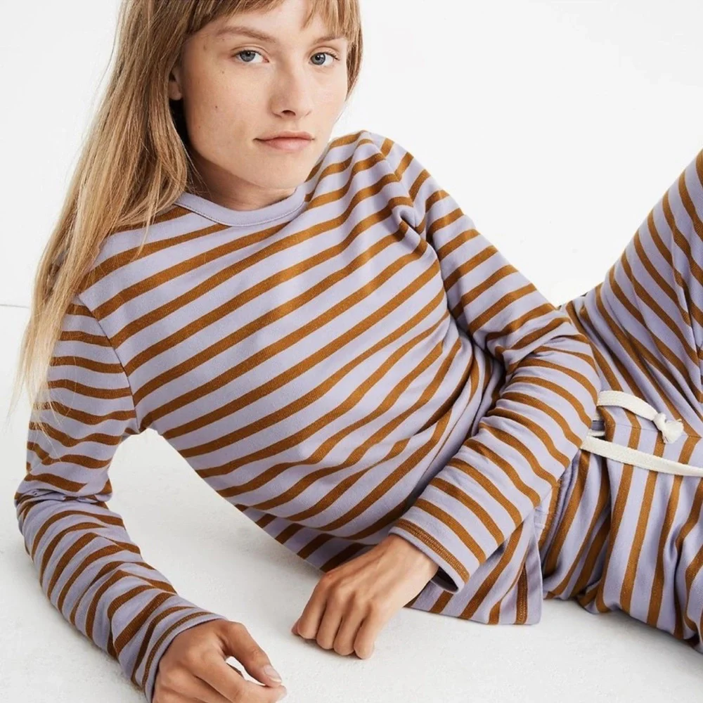 Madewell Stripe Long Sleeve Top - Picture 1 of 6